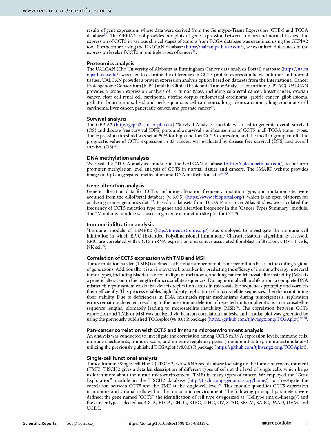 Pan-cancer analysis reveals immunological and prognostic significance of CCT5 in human tumors pg 3